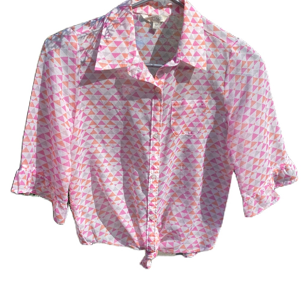 American Eagle Outfitters 77kids button up shirt sheer girls M
